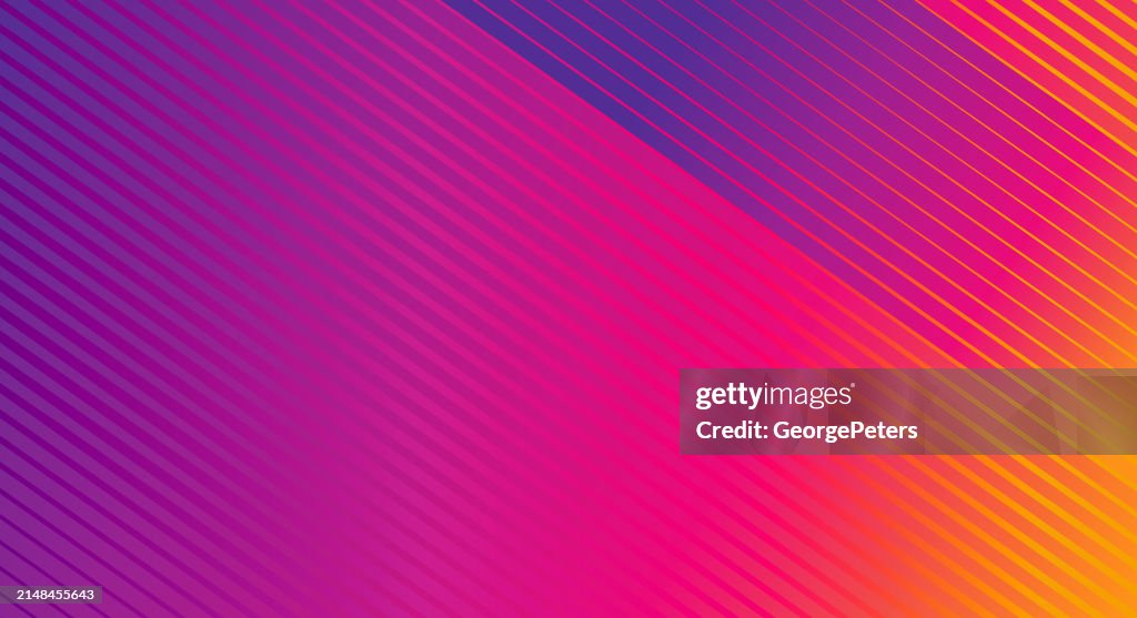 Marco de borde tecnológico con líneas de rayas de colores vibrantes