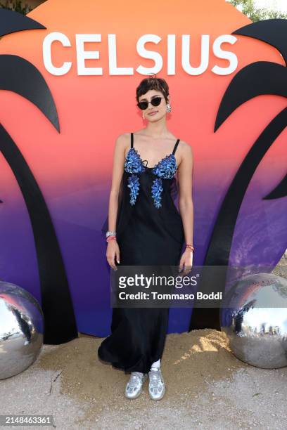 Taylor Hill attends CELSIUS Cosmic Desert Event at Coachella on April 12, 2024 in Indio, California.