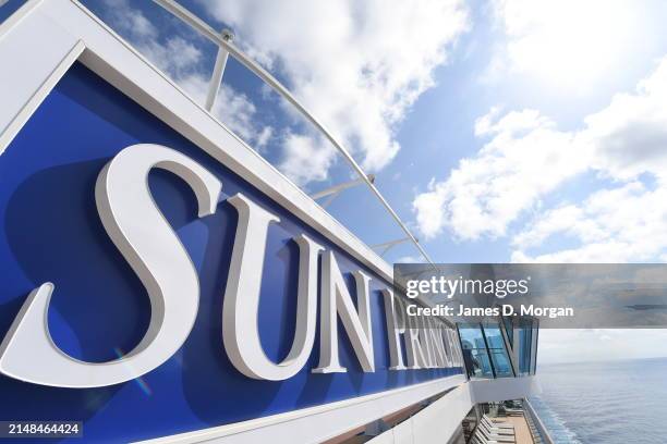 General view onboard the Sun Princess on 17 March, 2024 off the coast of Southern Italy. Introducing the newest Princess cruise ship, the...