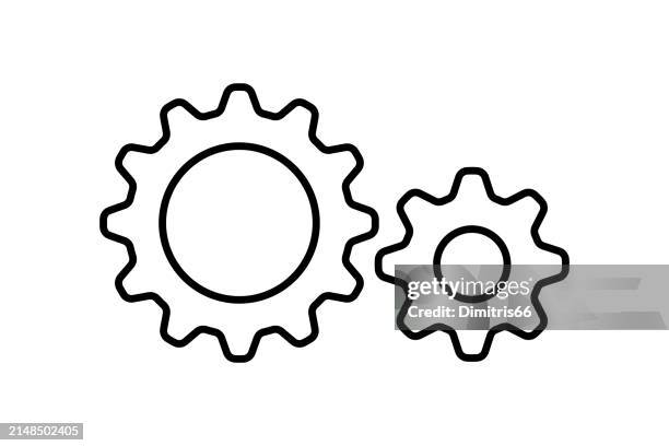 stockillustraties, clipart, cartoons en iconen met gear icon with editable stroke - versnellingspook