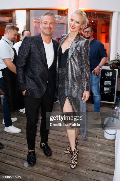 Singer Sascha and Franziska Knuppe at 30 years Kitchen party during the 2024 Spa Awards at Das Achental on April 12, 2024 in Grassau, Germany.