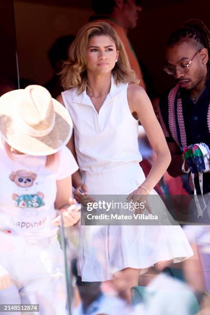 Zendaya attends day seven of the Rolex Monte-Carlo Masters at Monte-Carlo Country Club on April 13, 2024 in Monte-Carlo, Monaco.