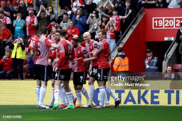 Will Smallbone of Southampton celebrates after scoring to make it 1-0 during the Sky Bet Championship match between Southampton FC and Watford at St....