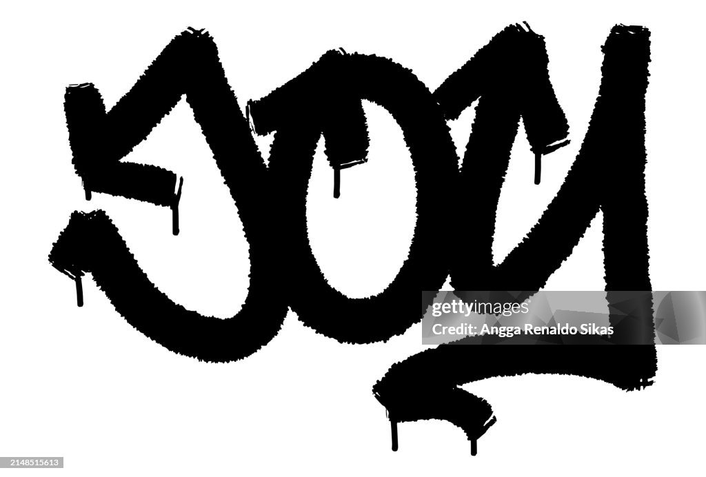 Graphity Joy Joy Word Black Graffiti Airbrush Spraypaint Typography High-Res Vector ...