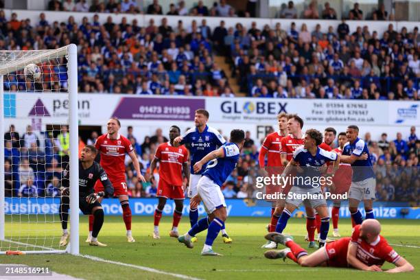 Massimo Luongo of Ipswich Town scores their first goal during the Sky Bet Championship match between Ipswich Town and Middlesbrough at Portman Road...