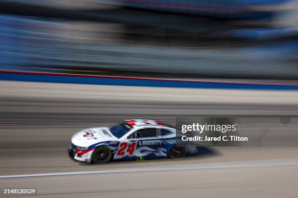 William Byron, driver of the Liberty University Chevrolet, drives during practice for the NASCAR Cup Series AutoTrader EchoPark Automotive 400 at...