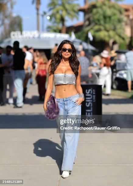 Brooks Nader is seen arriving to the CELSIUS Cosmic Desert event on April 12, 2024 in Indio, California.