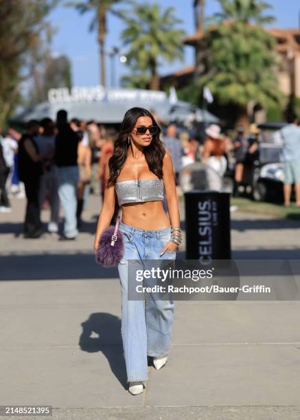 Brooks Nader is seen arriving to the CELSIUS Cosmic Desert event on April 12, 2024 in Indio, California.