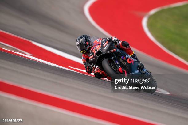 Maverick Viñales of Spain and Aprilia Racing rides and wins the pole position during the Qualifying of the MotoGP Red Bull Grand Prix of The Americas...