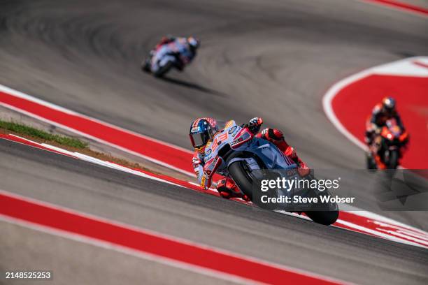 Marc Marquez of Spain and Gresini Racing MotoGP rides during the Qualifying of the MotoGP Red Bull Grand Prix of The Americas at the Circuit Of The...
