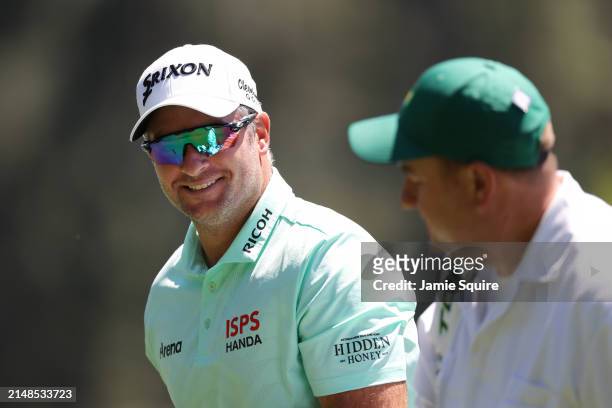 Ryan Fox of New Zealand walks off the third green during the third round of the 2024 Masters Tournament at Augusta National Golf Club on April 13,...