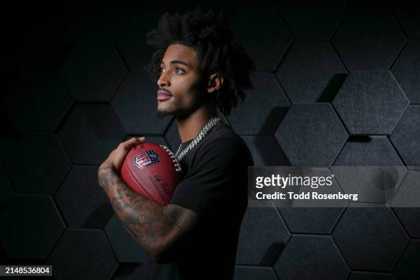 Cornerback Nate Wiggins of the Clemson Tigers poses for portraits at the Indiana Convention Center on March 2, 2024 in Indianapolis, Indiana.
