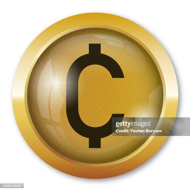 gold coin or medal with cedi currency icon - ghana culture stock pictures, royalty-free photos & images