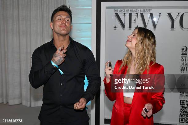 Lorenzo Antonucci and Ashley Benson attend the NEW YOU Beauty BAR / NEW YOU AWARDS at 1 Hotel South Beach on April 13, 2024 in Miami Beach, Florida.