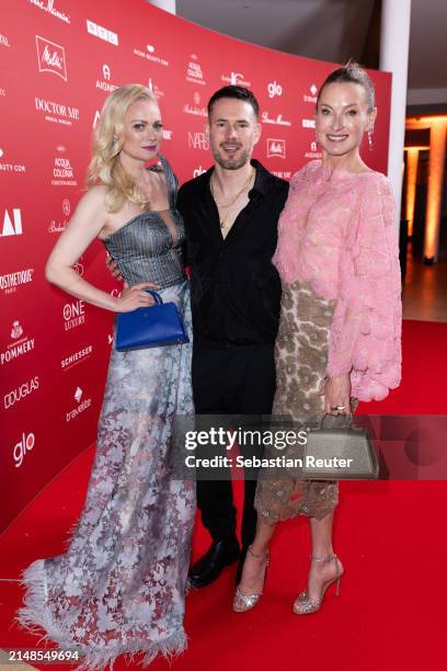 Franziska Knuppe, Johannes Strate and Lilly zu Sayn-Wittgenstein-Berleburg attend the 2024 Spa Awards Gala Dinner at Das Achental on April 13, 2024...