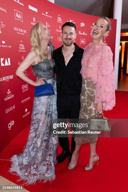 Franziska Knuppe, Johannes Strate and Lilly zu Sayn-Wittgenstein-Berleburg attend the 2024 Spa Awards Gala Dinner at Das Achental on April 13, 2024...