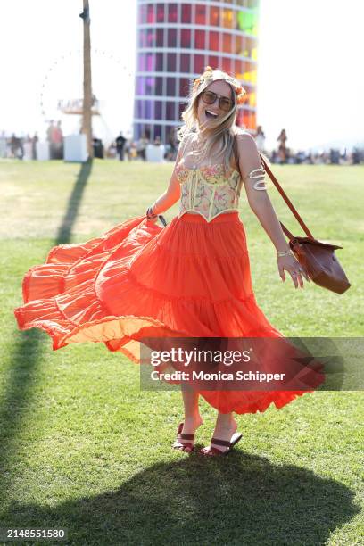 Festivalgoer attends the 2024 Coachella Valley Music and Arts Festival at Empire Polo Club on April 13, 2024 in Indio, California.