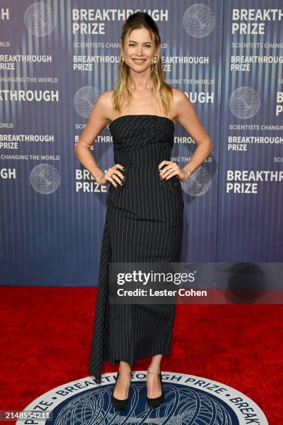 Behati Prinsloo attends the 10th Breakthrough Prize Ceremony at the Academy of Motion Picture Arts and Sciences on April 13, 2024 in Los Angeles,...