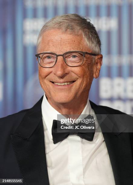 Bill Gates attends the 10th Annual Breakthrough Prize Ceremony at Academy Museum of Motion Pictures on April 13, 2024 in Los Angeles, California.