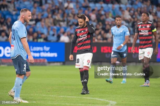 Milos Ninkovic of the Wanderers during the A-League Men round 24 match between Sydney FC and Western Sydney Wanderers at Allianz Stadium, on April 13...