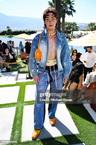 James Charles attends CAMP POOSH 2024 on April 13, 2024 in Thermal, California.