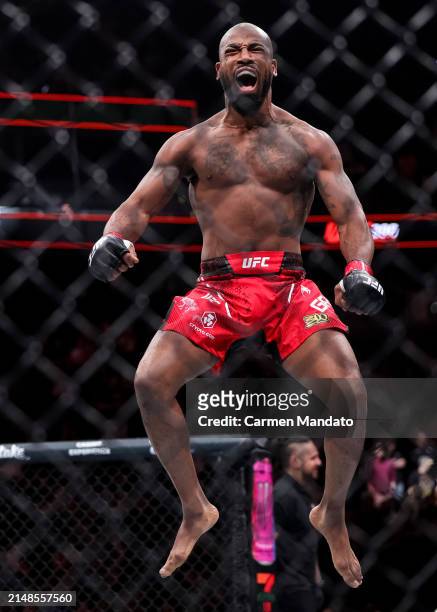 Bobby Green enters the cage to face Jim Miller during their lightweight fight at T-Mobile Arena on April 13, 2024 in Las Vegas, Nevada.