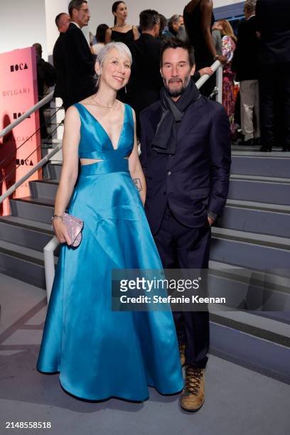 Alexandra Grant and Keanu Reeves attend MOCA Gala 2024 at The Geffen Contemporary at MOCA on April 13, 2024 in Los Angeles, California.