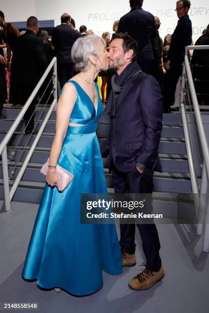 Alexandra Grant and Keanu Reeves attend MOCA Gala 2024 at The Geffen Contemporary at MOCA on April 13, 2024 in Los Angeles, California.