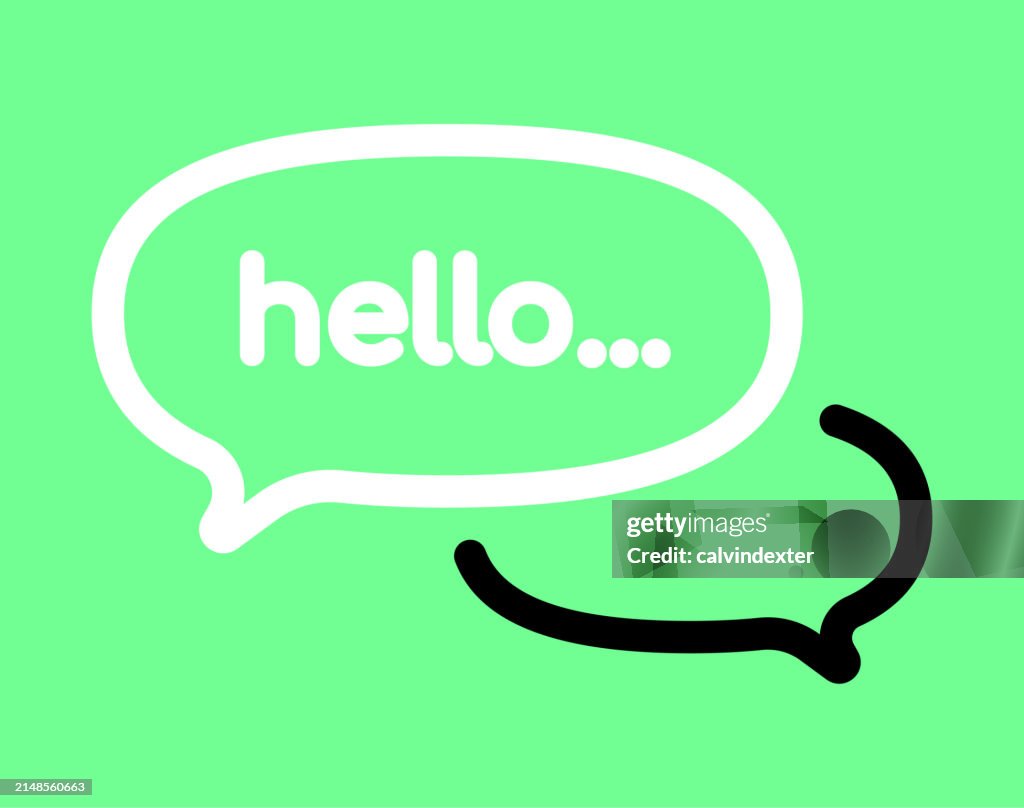 Speech Bubbles Hello Text High-Res Vector Graphic - Getty Images