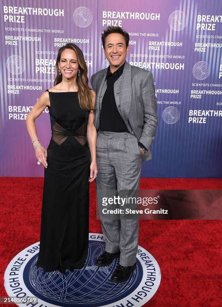 Susan Downey, Robert Downey Jr. Arrives at the 10th Annual Breakthrough Prize Ceremony at Academy Museum of Motion Pictures on April 13, 2024 in Los...