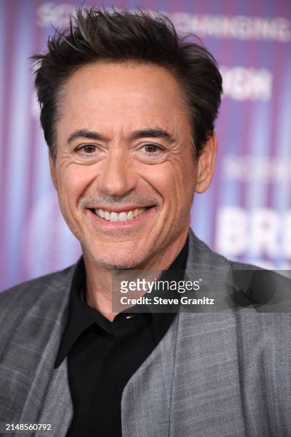 Robert Downey Jr. Arrives at the 10th Annual Breakthrough Prize Ceremony at Academy Museum of Motion Pictures on April 13, 2024 in Los Angeles,...