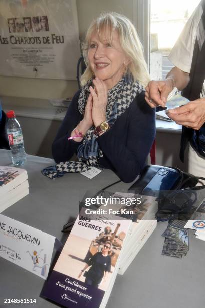 Reporter Marine Jacquemin attends the 28th "Journees Nationales Du Livre Et Du Vin" - Book And Wine Festival 2024 - Day One on April 13, 2024 in...