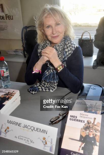 Reporter Marine Jacquemin attends the 28th "Journees Nationales Du Livre Et Du Vin" - Book And Wine Festival 2024 - Day One on April 13, 2024 in...