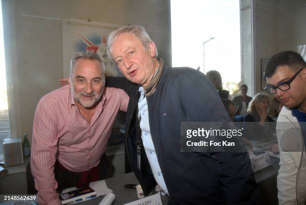 Antoine Dulery and Yann Queffelec attend the 28th "Journees Nationales Du Livre Et Du Vin" - Book And Wine Festival 2024 - Day One on April 13, 2024...
