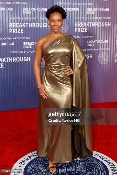 Alicia Keys attends the 2024 Breakthrough Prize Ceremony at Academy Museum of Motion Pictures on April 13, 2024 in Los Angeles, California.