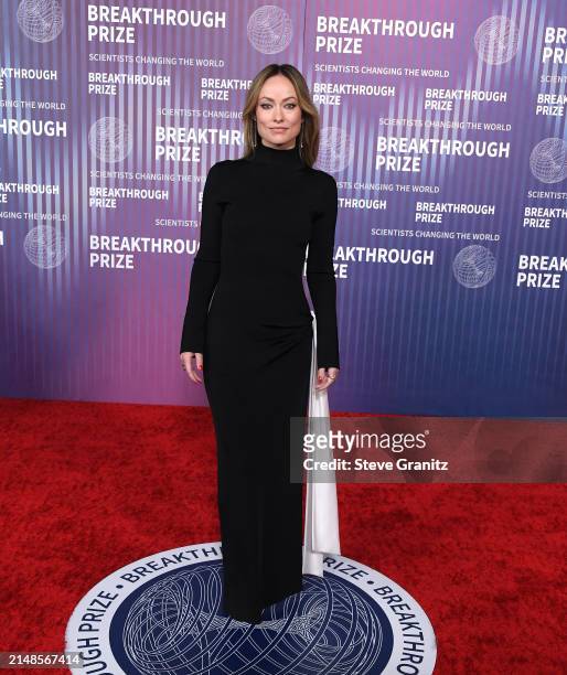 Olivia Wilde arrives at the 10th Annual Breakthrough Prize Ceremony at Academy Museum of Motion Pictures on April 13, 2024 in Los Angeles, California.