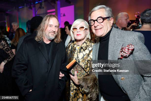 Sterling Ruby, Mary Klaus Martin and David Martin attend MOCA Gala 2024 at The Geffen Contemporary at MOCA on April 13, 2024 in Los Angeles,...