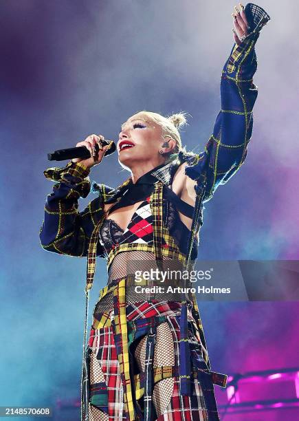 Gwen Stefani of No Doubt performs at the Coachella Stage during the 2024 Coachella Valley Music and Arts Festival at Empire Polo Club on April 13,...