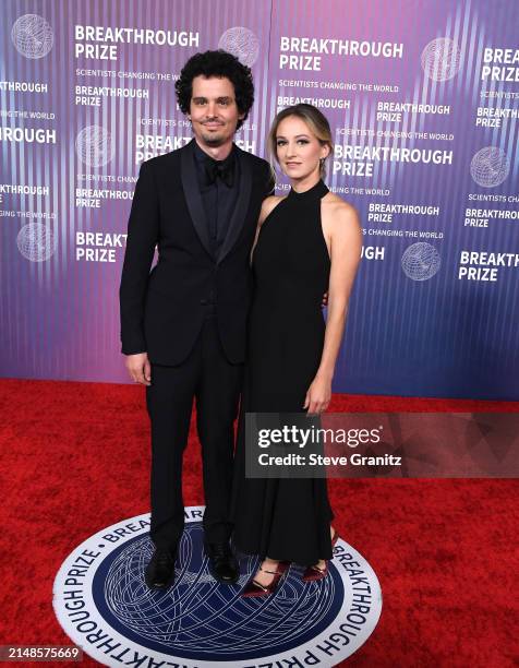 Damien Chazelle and Olivia Hamilton arrives at the 10th Annual Breakthrough Prize Ceremony at Academy Museum of Motion Pictures on April 13, 2024 in...