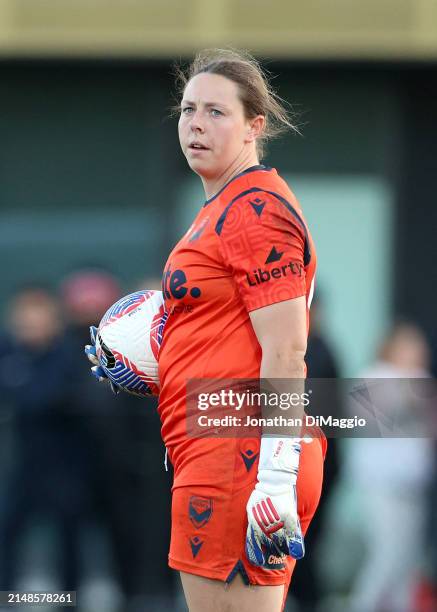 Courtney Newbon of Melbourne Victory looks on during the A-League Women Elimination Final match between Melbourne Victory and Central Coast Mariners...