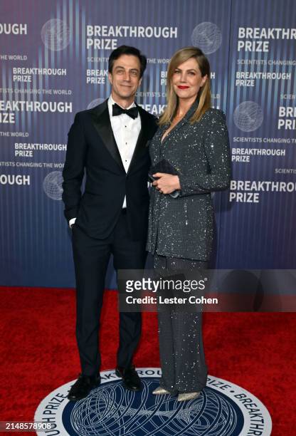 Arthur Phillips and Barbara Muschietti attend the 10th Breakthrough Prize Ceremony at the Academy of Motion Picture Arts and Sciences on April 13,...