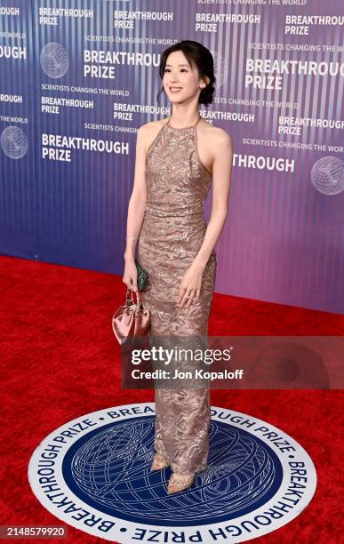 Nancy Zhang attends the 10th Breakthrough Prize Ceremony at the Academy of Motion Picture Arts and Sciences on April 13, 2024 in Los Angeles,...