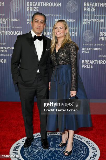 Behdad Eghbali and Julia Harris attend the 10th Breakthrough Prize Ceremony at the Academy of Motion Picture Arts and Sciences on April 13, 2024 in...