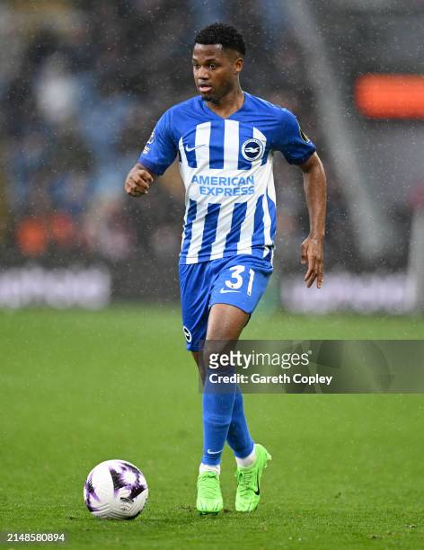 Ansu Fati of Brighton during the Premier League match between Burnley FC and Brighton & Hove Albion at Turf Moor on April 13, 2024 in Burnley,...
