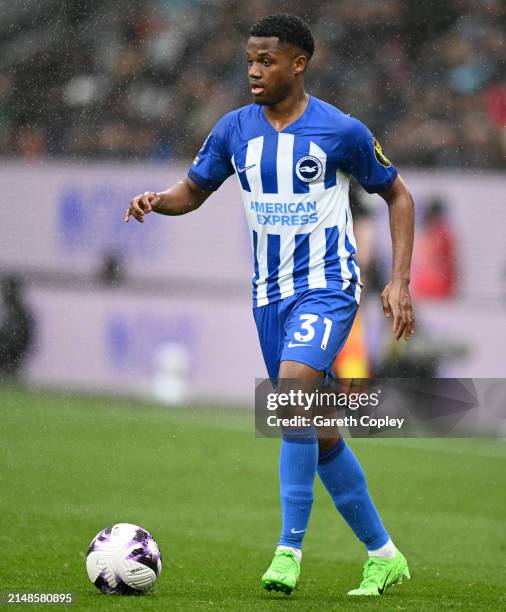 Ansu Fati of Brighton during the Premier League match between Burnley FC and Brighton & Hove Albion at Turf Moor on April 13, 2024 in Burnley,...