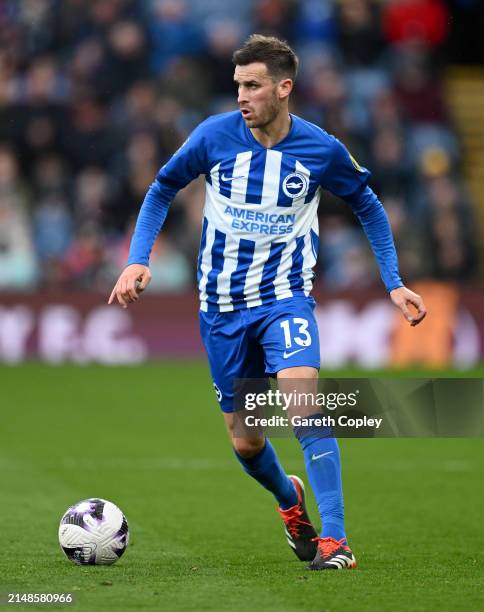 Pascal Groß of Brighton during the Premier League match between Burnley FC and Brighton & Hove Albion at Turf Moor on April 13, 2024 in Burnley,...