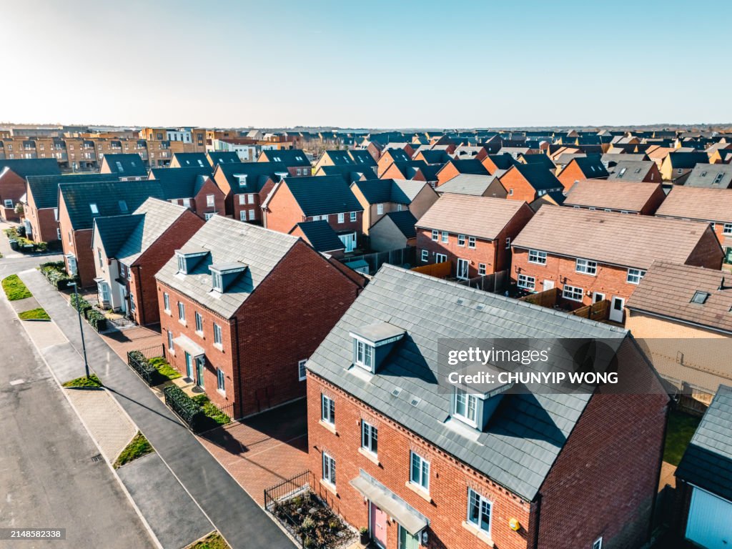 New residential estate, houses in England