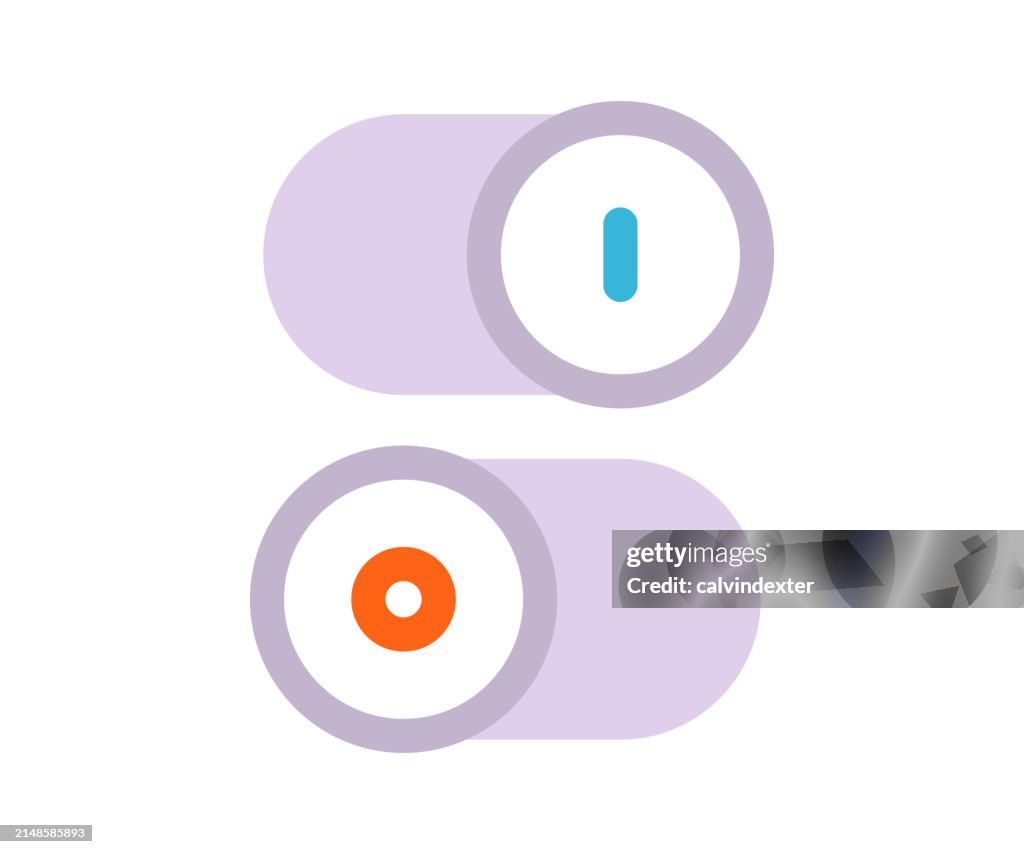 Turning On And Off Buttons Design High-Res Vector Graphic - Getty Images