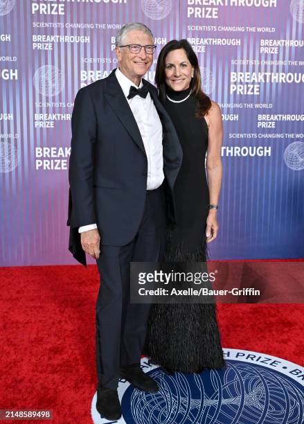 Bill Gates and Paula Hurd attend the 10th Annual Breakthrough Prize Ceremony at Academy Museum of Motion Pictures on April 13, 2024 in Los Angeles,...