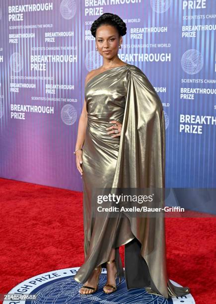 Alicia Keys attends the 10th Annual Breakthrough Prize Ceremony at Academy Museum of Motion Pictures on April 13, 2024 in Los Angeles, California.